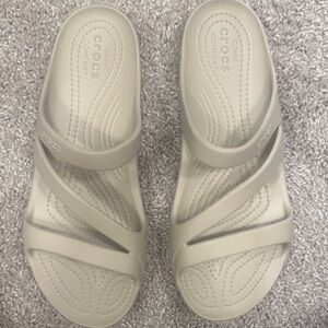 CROCS Women's Beige Slide Sandals